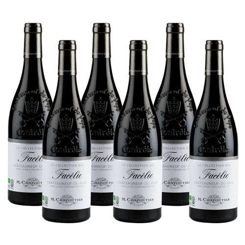 Case of 6 Chateauneuf-du-Pape Facelie Collection Bio M.Chapoutier 75cl Red Wine